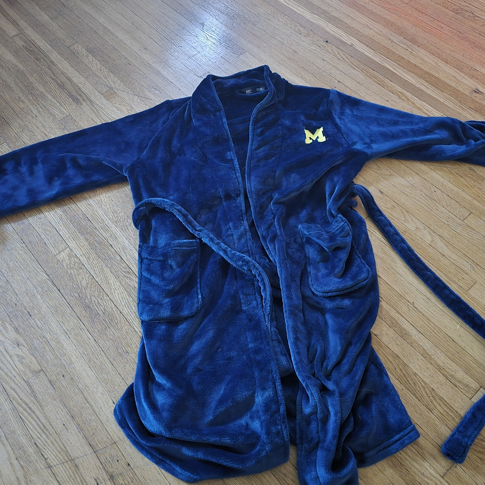Northwest Blue Plush Robe with Yellow Logo